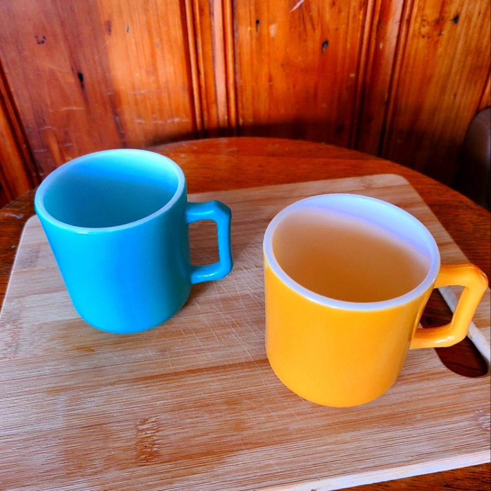 1950's Hazel Atlas Milk Glass mugs